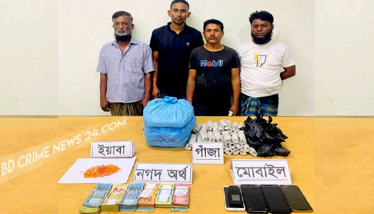 চৌদ্দগ্রাম যৌথবাহিনীর অভিযানে গাঁজা-ইয়াবাসহ আটক-৪
